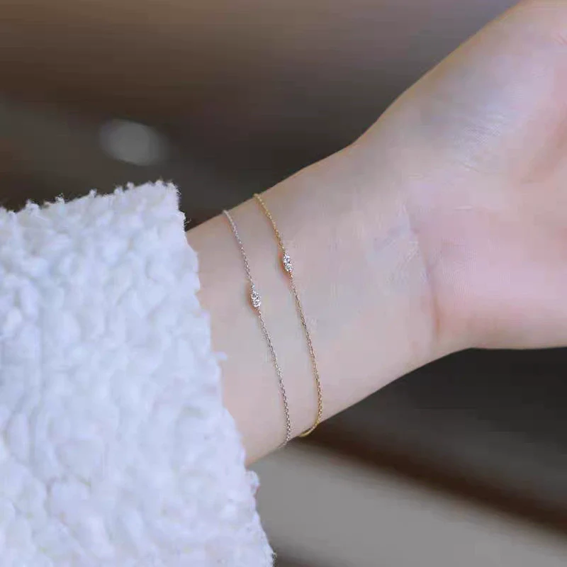 S925 Sterling Silver Geometric Ultrafine Women's Bracelet Plated With 18K Gold 2025 New Style