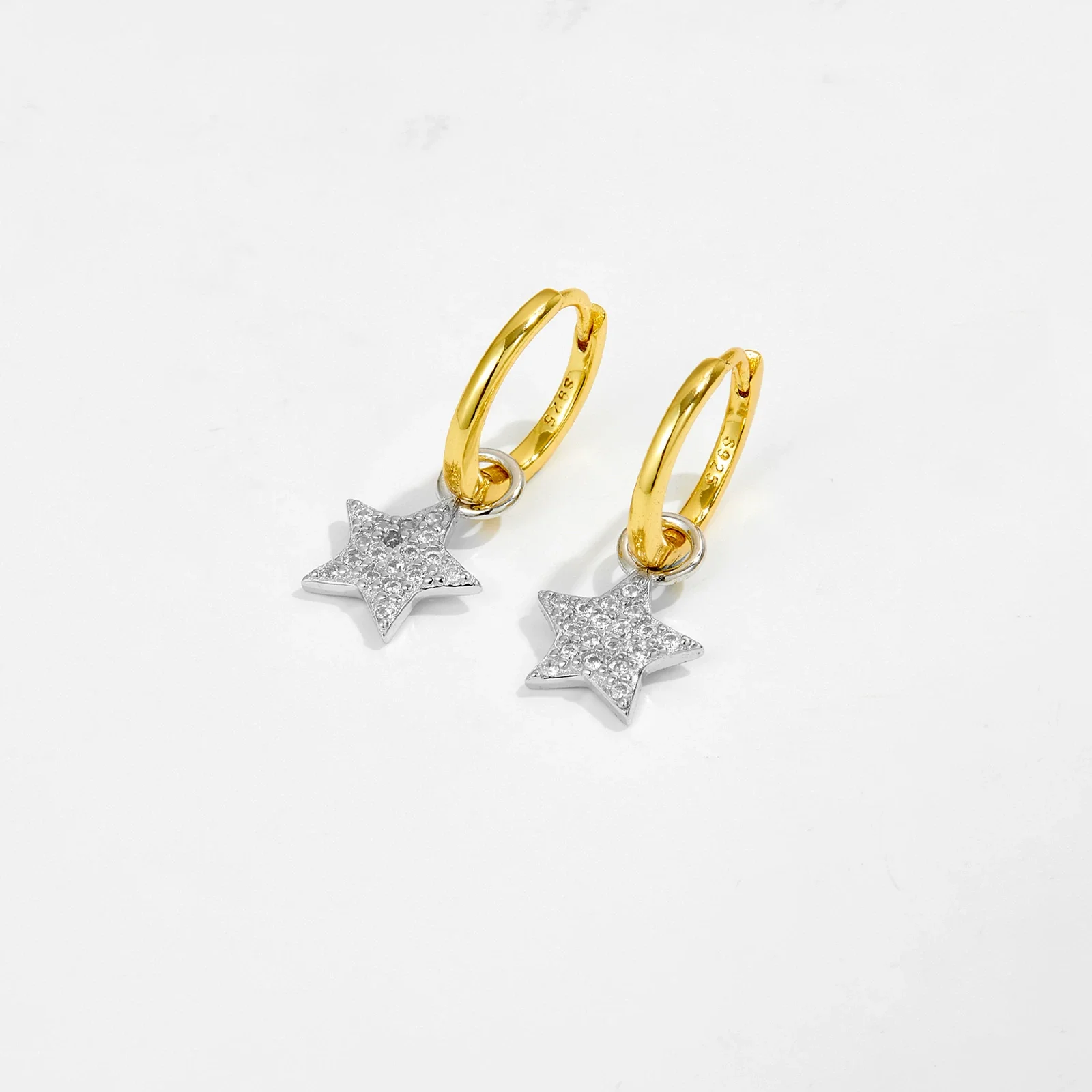S925 Sterling Silver Heart Pendant Earrings Microinlaid Zirconium Electroplated Platinum 18K Gold Fashionable - Image 4