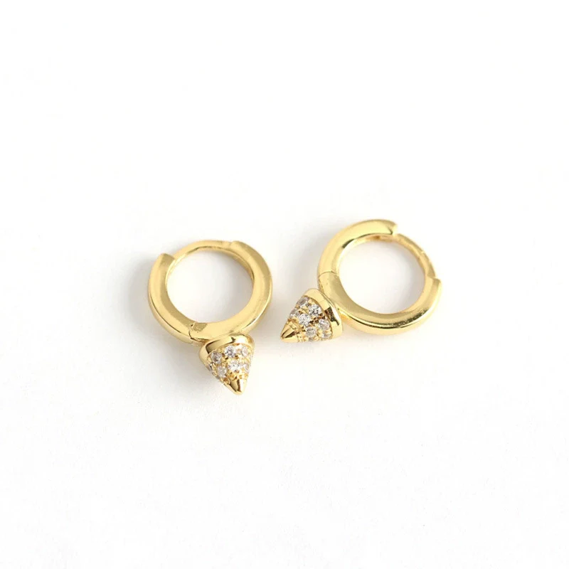 S925 Sterling Silver Punk Rivet Geometric Ear Stud Earrings With Electroplating - Image 5