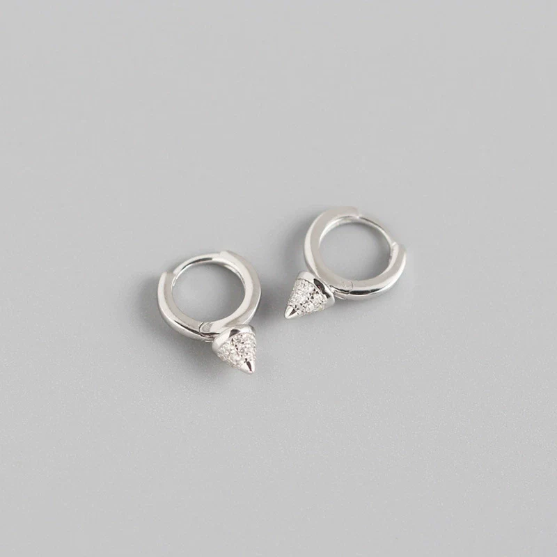 S925 Sterling Silver Punk Rivet Geometric Ear Stud Earrings With Electroplating - Image 6
