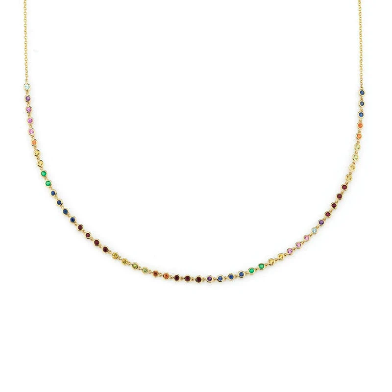 S925 Sterling Silver Snake Bone Chain Geometric Zircon Necklace With Electroplating For Women - Image 3