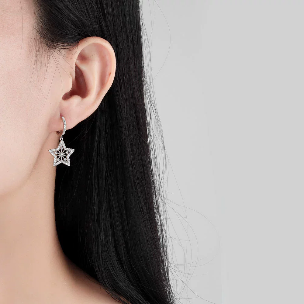 S925 Sterling Silver Stud Earrings Electroplated Female Fashion Style - Image 3