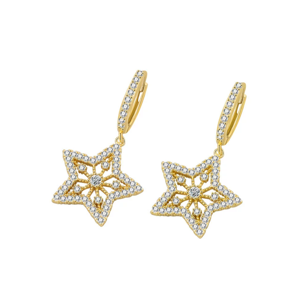 S925 Sterling Silver Stud Earrings Electroplated Female Fashion Style - Image 5