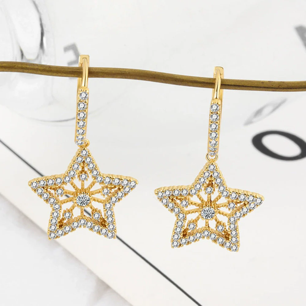 S925 Sterling Silver Stud Earrings Electroplated Female Fashion Style - Image 7