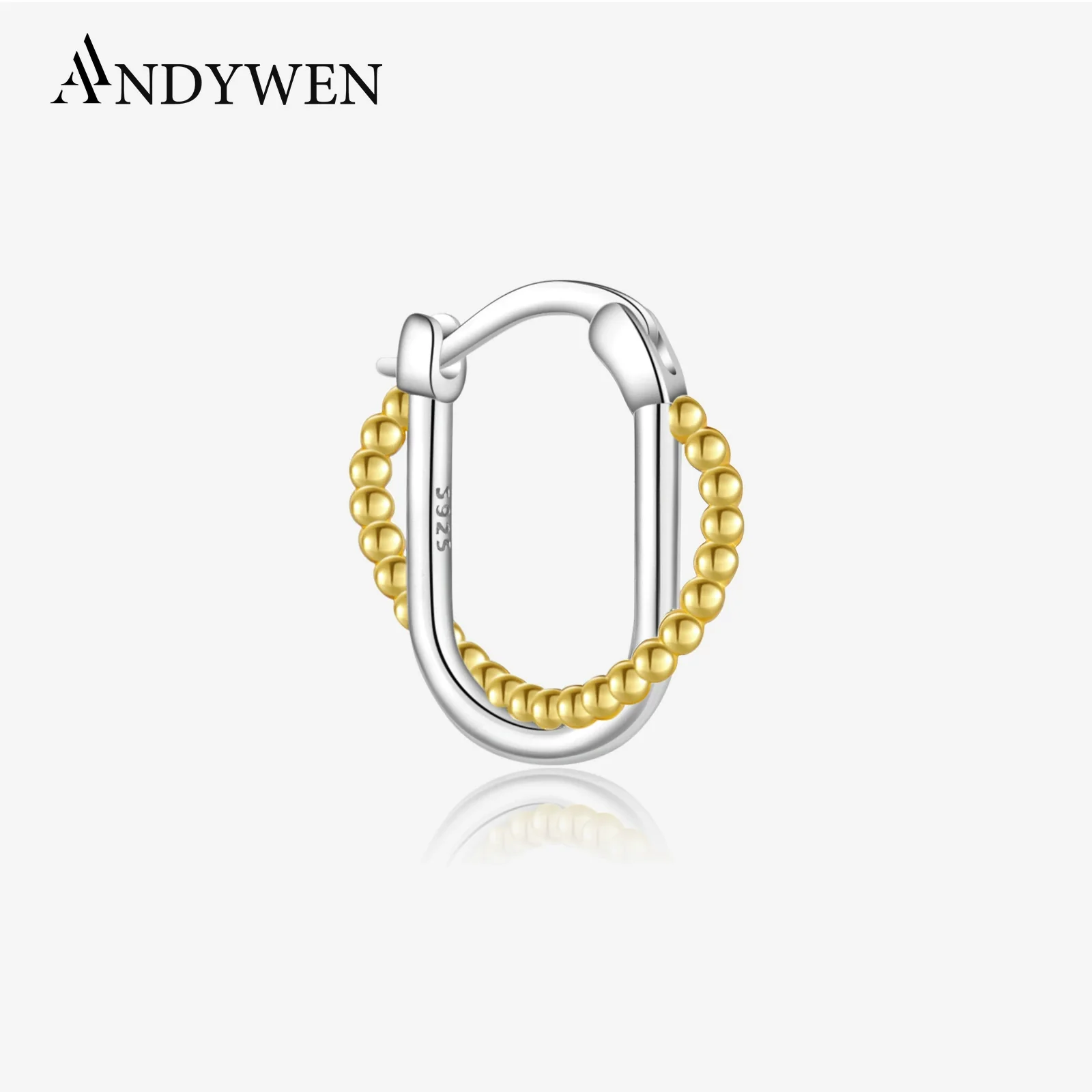 S925 Sterling Silver Women's Geometric Electroplated Fashion Ear Jewelry - Image 6