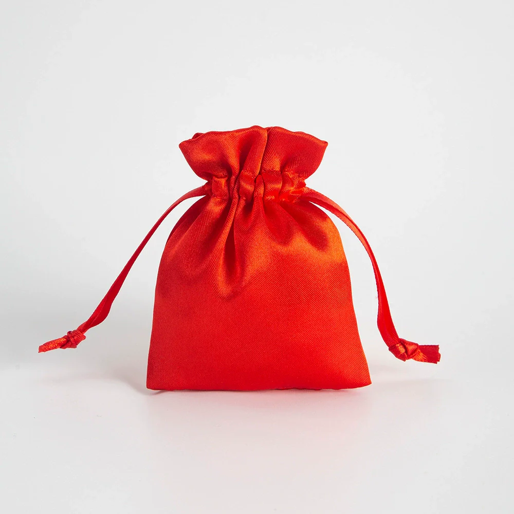 Satin Cloth Drawstring Bag For Jewelry Storage With Silk Screen Printing - Image 10