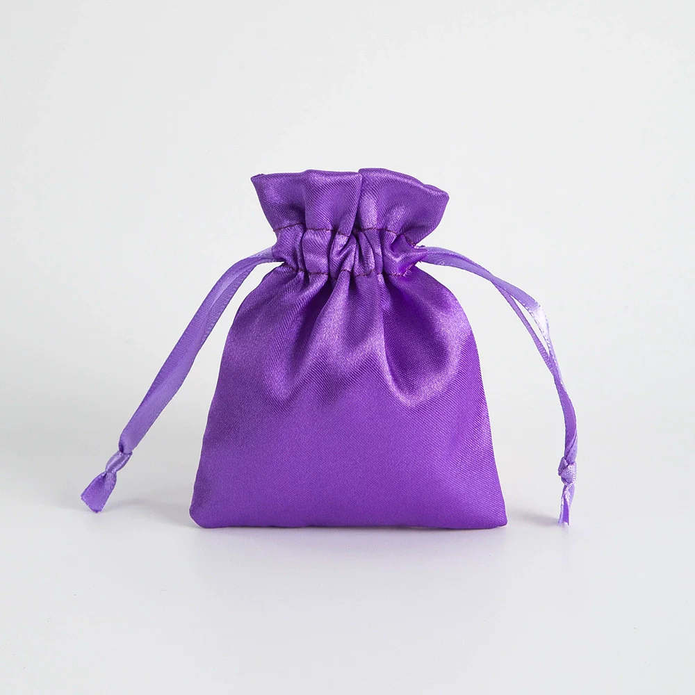 Satin Cloth Drawstring Bag For Jewelry Storage With Silk Screen Printing - Image 9