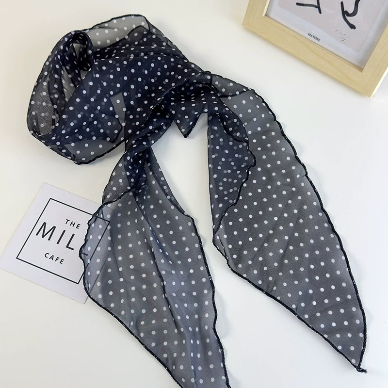 Scarf Vintage Style Leopard Print Wave Dot Polyester Chiffon Print - Image 6
