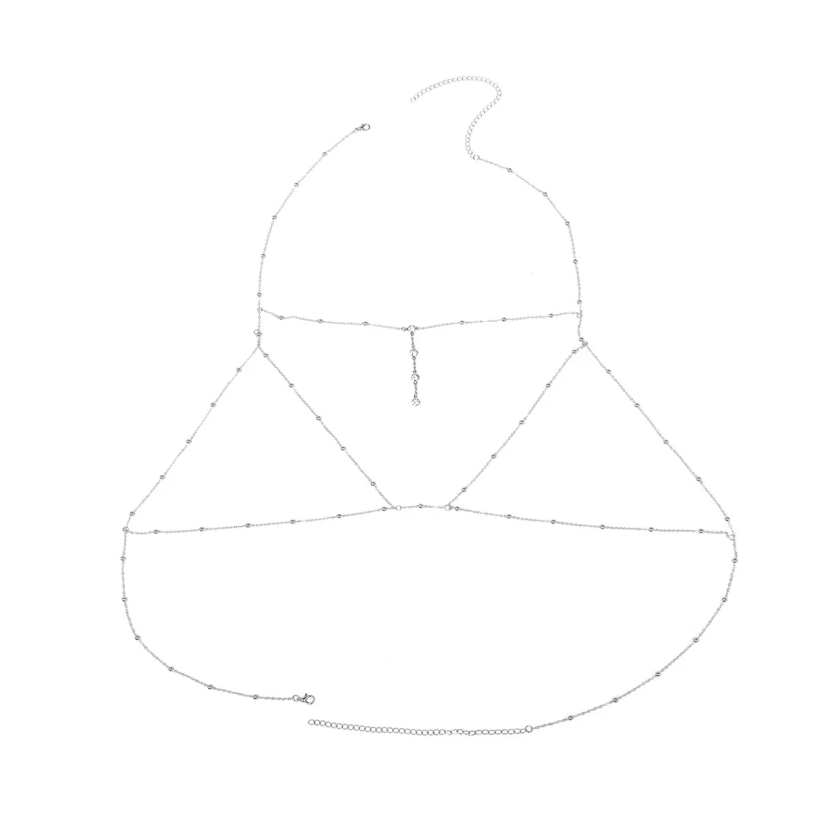 Sexy Women's Jewelry Copper Bead Mesh Snake Bone Chain Necklace With Rhinestone Pendant And Geometric Pattern Electroplated - Image 4