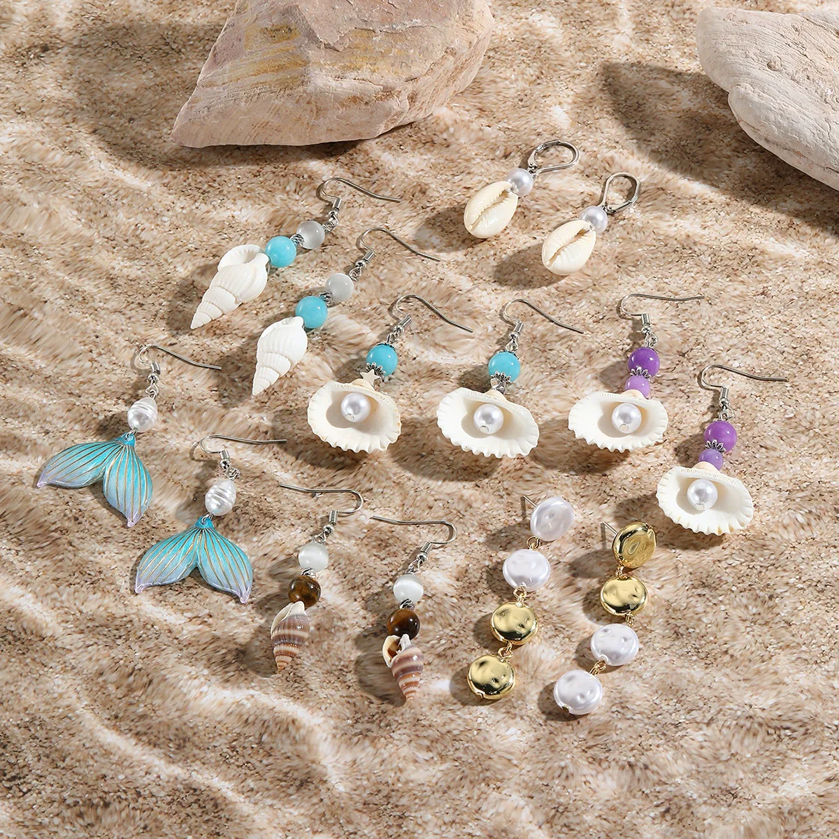 Shell Geometric Marine Series Women's Earrings - Image 3
