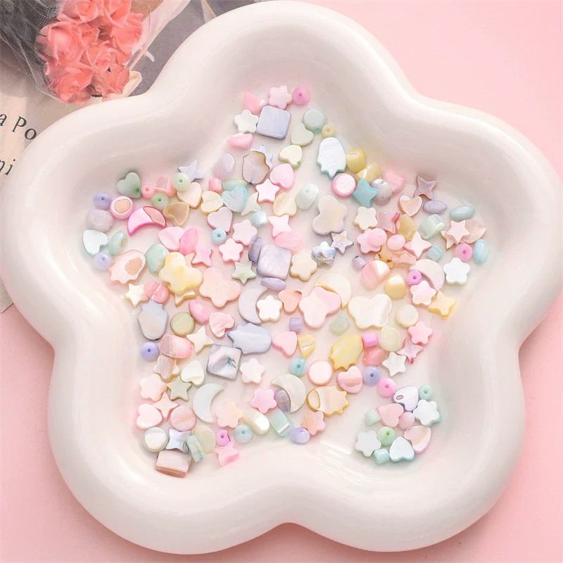 Shell Handmade Peach Heart Shaped Beaded Jewelry Accessories Earrings Bracelet - Image 3