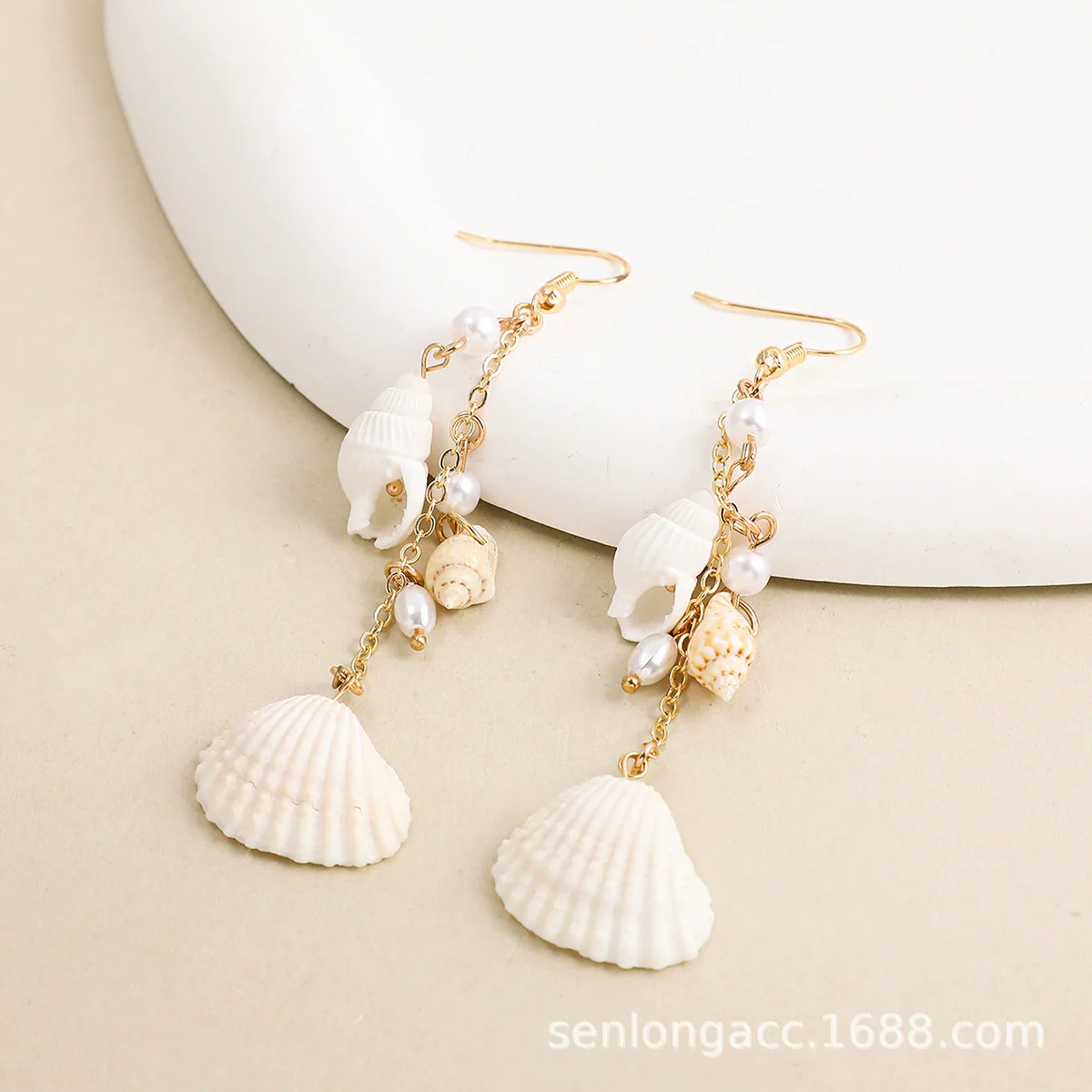 Shell Pearl Tassel Women's Long Elegant Fresh Minimalist Retro Earrings - Image 2