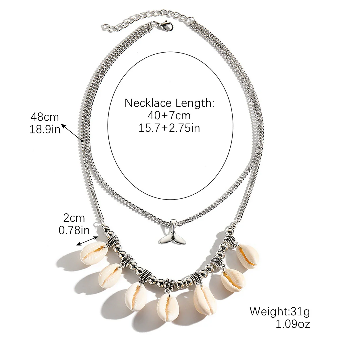 Shell Pendant Necklace With Pearl Chain Star Geometric Animal Zodiac Pure Handmade For Women - Image 19
