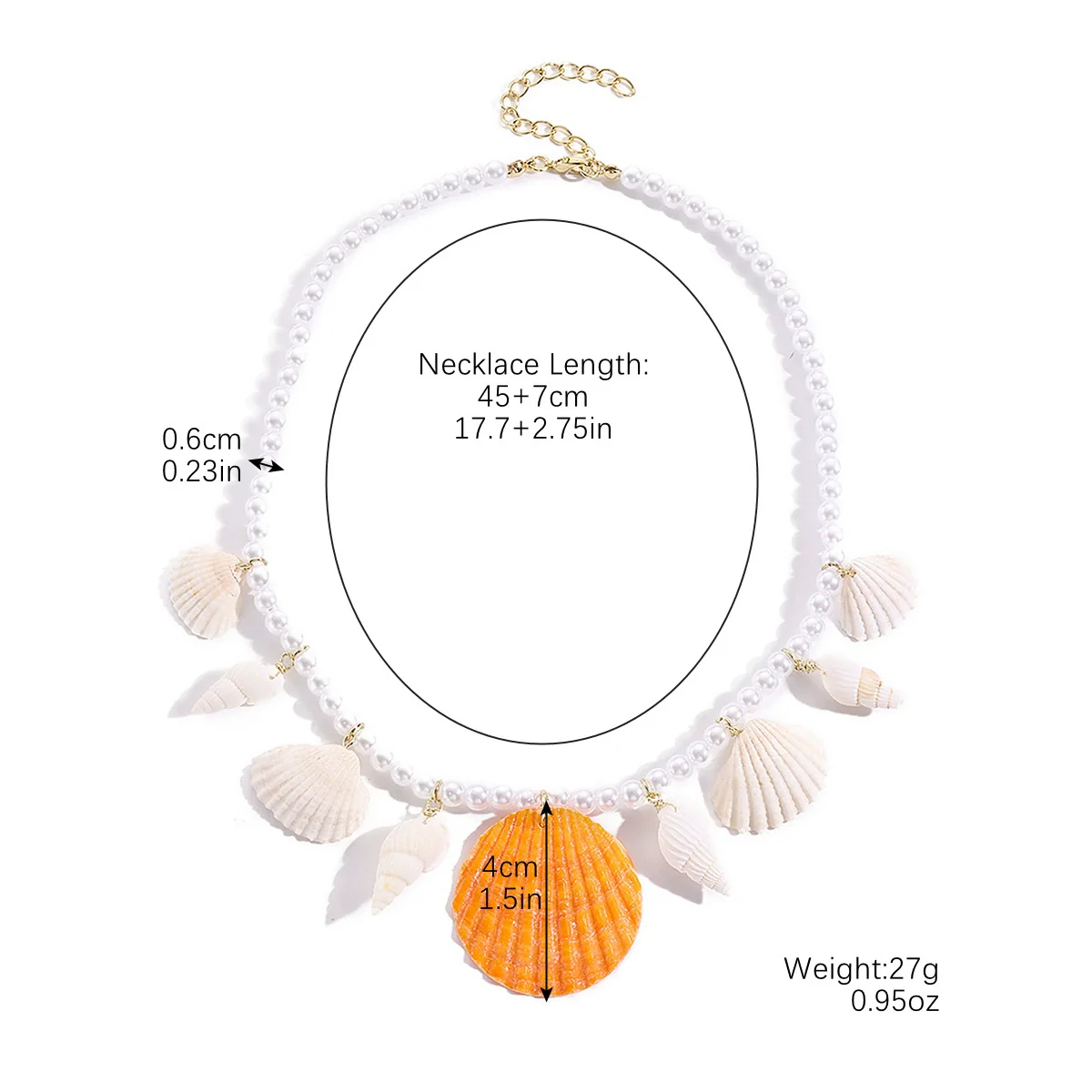 Shell Pendant Necklace With Pearl Chain Star Geometric Animal Zodiac Pure Handmade For Women - Image 6