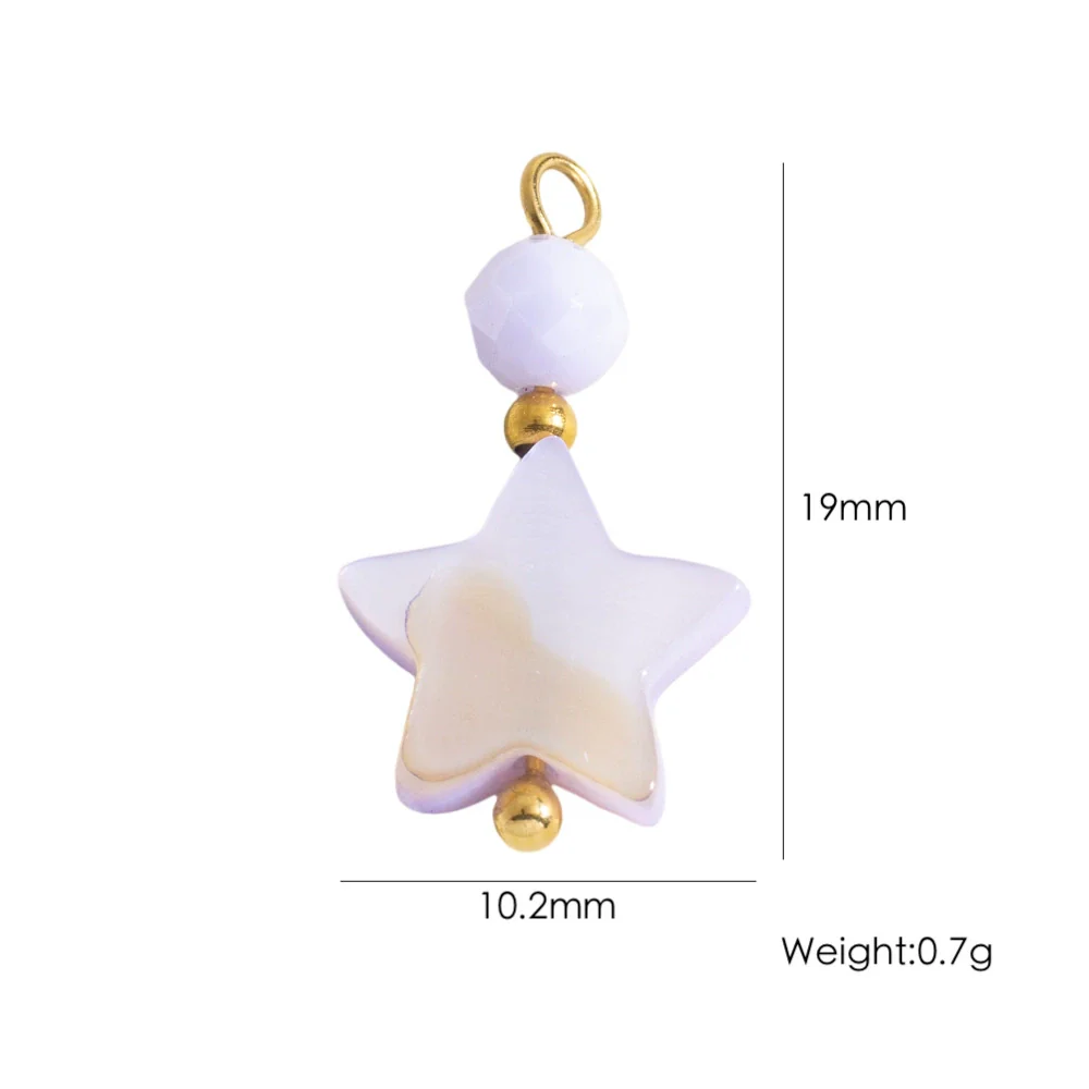 Shell Stainless Steel Accessories Handmade Geometric Fivepointed Star Flower Pendant - Image 30