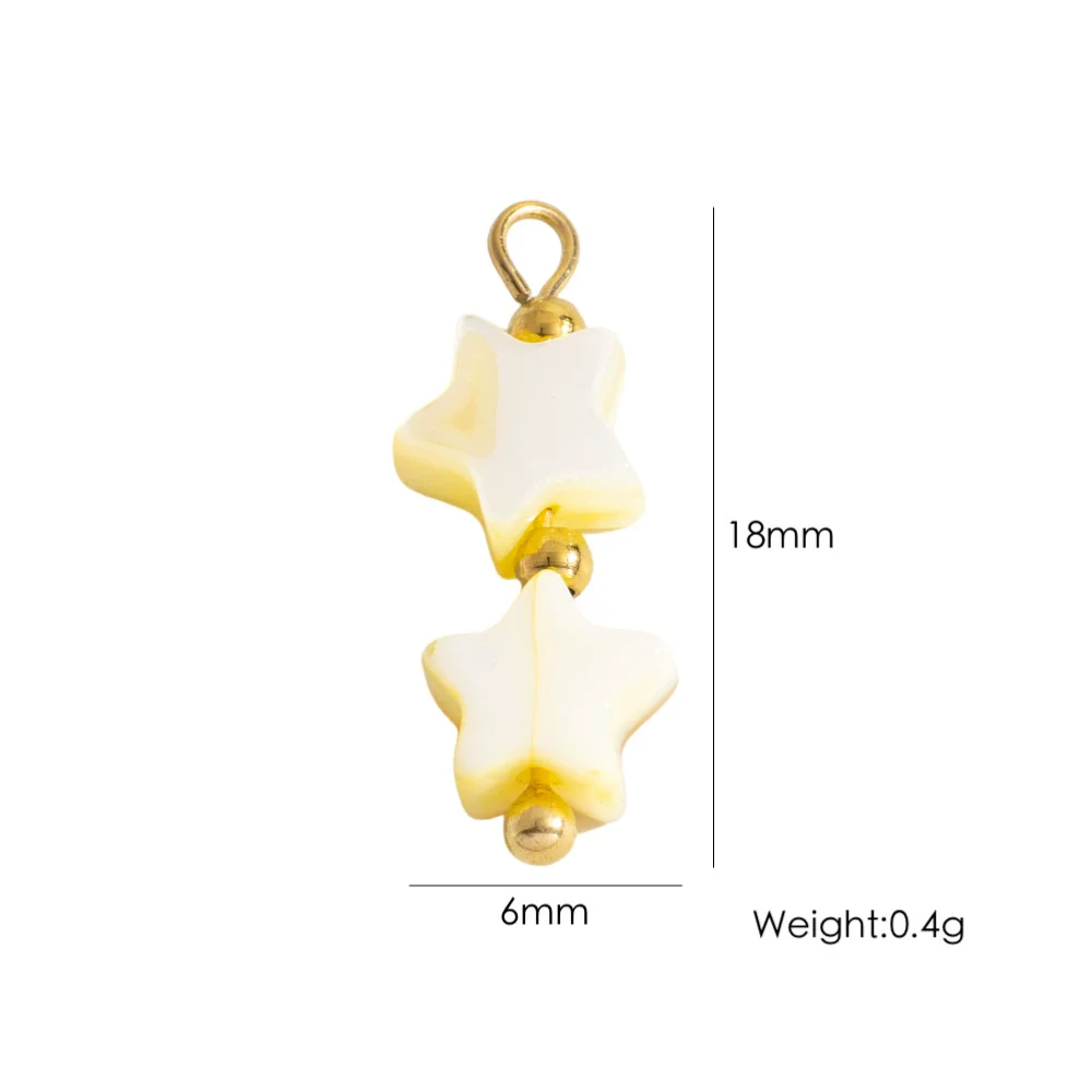Shell Stainless Steel Accessories Handmade Geometric Fivepointed Star Flower Pendant - Image 38