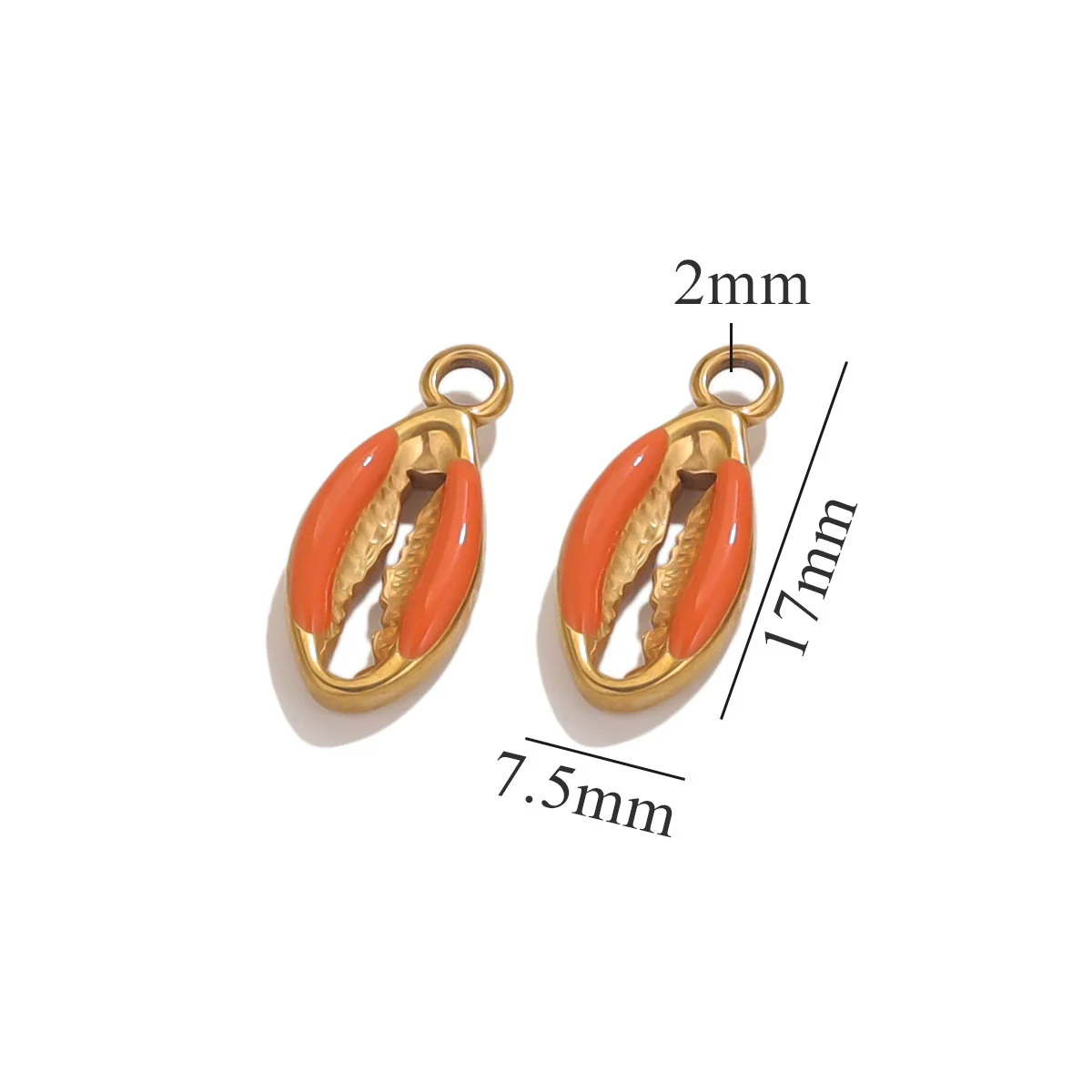Shell Stainless Steel Oil Dropping Gold Plated Conch Shell Starfish Diy Jewelry Accessories For Bracelet Earrings Pendant Handmade Small Pendant - Image 6