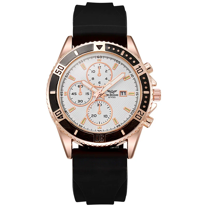 Silicone Alloy Men's Sports Quartz Watch With Round Dial And Onion Crown - Image 7