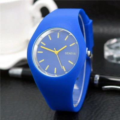 Silicone Alloy Ordinary Glass Mirror Round Dial Quartz Ultrathin Leisure Watch For Men And Women - Image 10