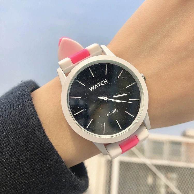 Silicone Band Watch Alloy Case Round Dial Casual Style - Image 9