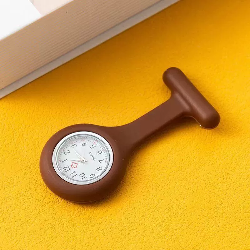 Silicone Plastic Stainless Steel Fashion Unisex Round Dial Tshaped Pocket Pin Hanging Watch - Image 11