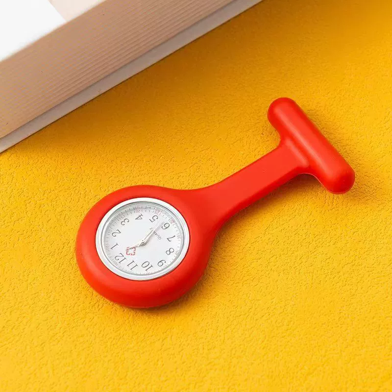 Silicone Plastic Stainless Steel Fashion Unisex Round Dial Tshaped Pocket Pin Hanging Watch - Image 6