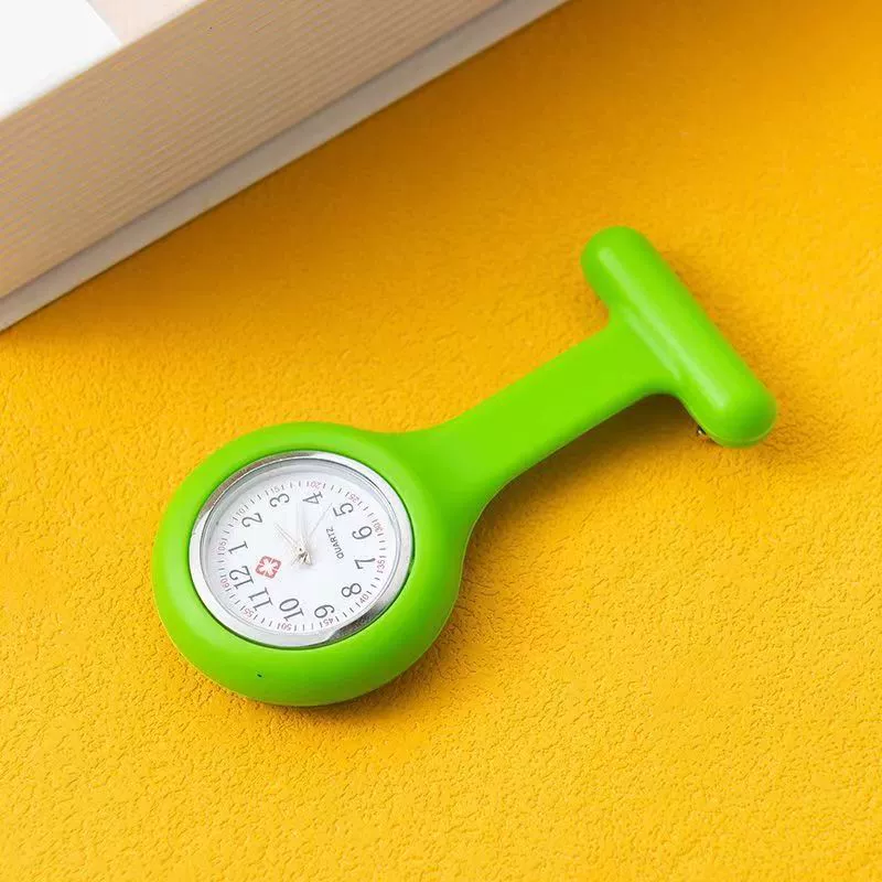Silicone Plastic Stainless Steel Fashion Unisex Round Dial Tshaped Pocket Pin Hanging Watch - Image 8