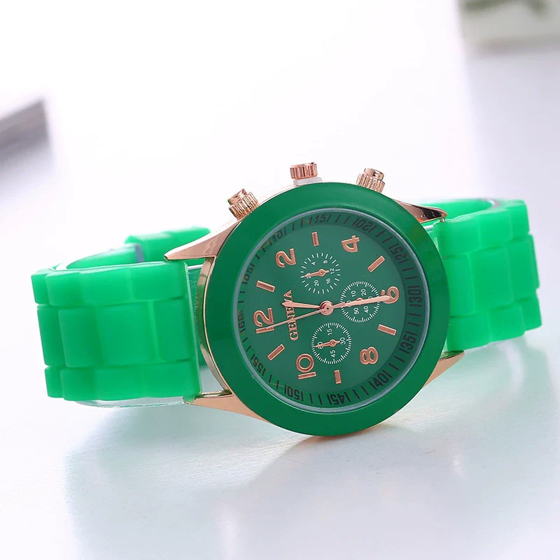 Silicone Plastic Watch Round Dial Leisure Style Student Women's Watch - Image 10