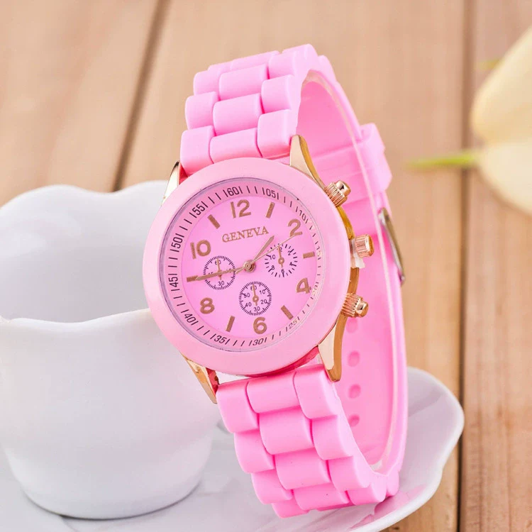 Silicone Plastic Watch Round Dial Leisure Style Student Women's Watch - Image 14