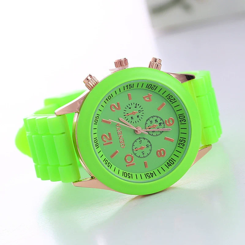 Silicone Plastic Watch Round Dial Leisure Style Student Women's Watch - Image 18