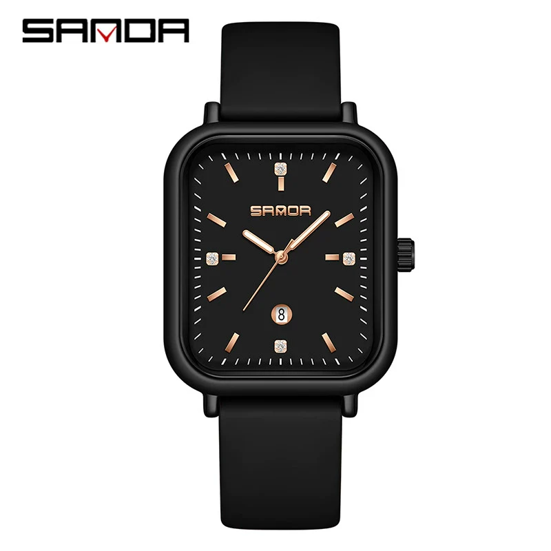 Silicone Quartz Waterproof Casual Square Dial Men's And Women's Watches With Zinc Alloy Case And Stainless Steel Clasp - Image 11