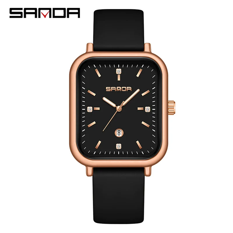 Silicone Quartz Waterproof Casual Square Dial Men's And Women's Watches With Zinc Alloy Case And Stainless Steel Clasp - Image 12