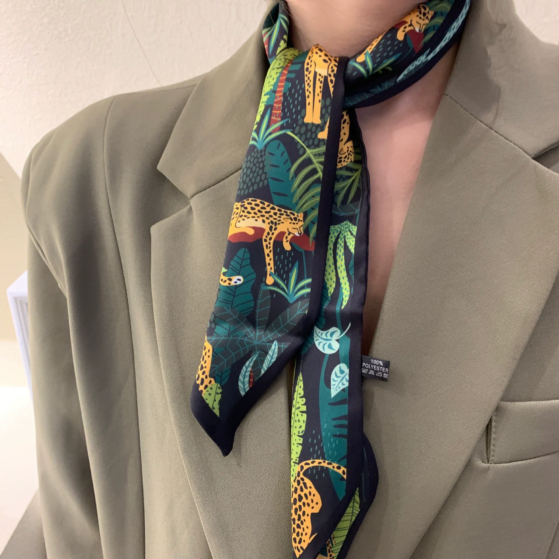 Silk And Nylon Scarf Vintage French Style Heart Printing For Women - Image 10