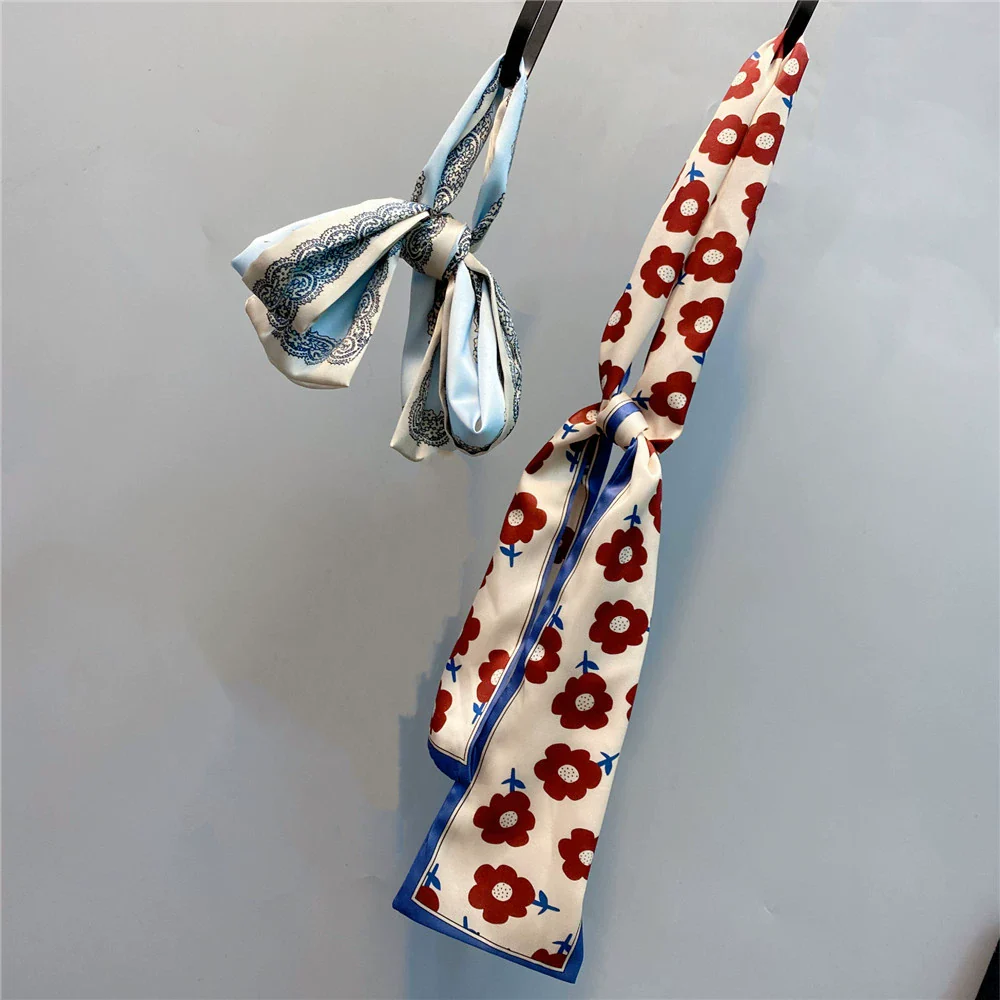 Silks And Satins Fabric Hairband With Bow And Plaid Pattern