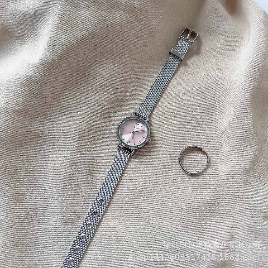Silver Alloy Bracelet Watch For Women Fashion Elegant Style - Image 4