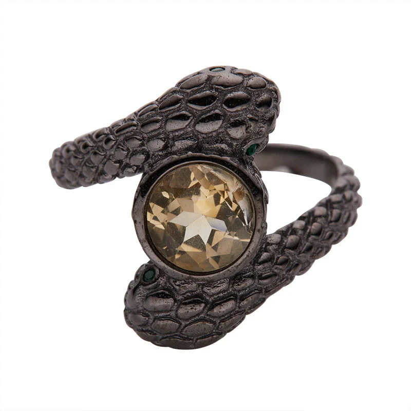 Silver Animal Zodiac Spirit Snake Ring Set With Gems - Image 5