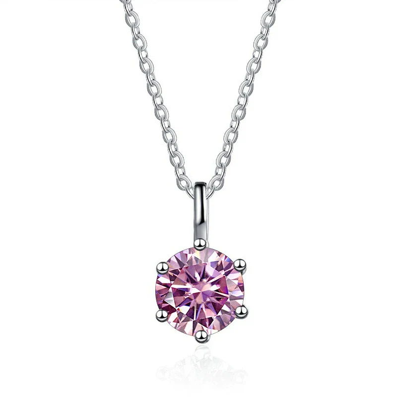 Silver Moissanite Necklace Set With Precious Stones Animals Zodiac Round Shape For Women - Image 2