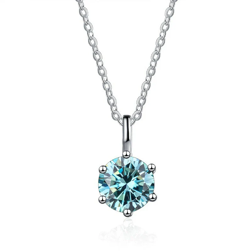 Silver Moissanite Necklace Set With Precious Stones Animals Zodiac Round Shape For Women - Image 4