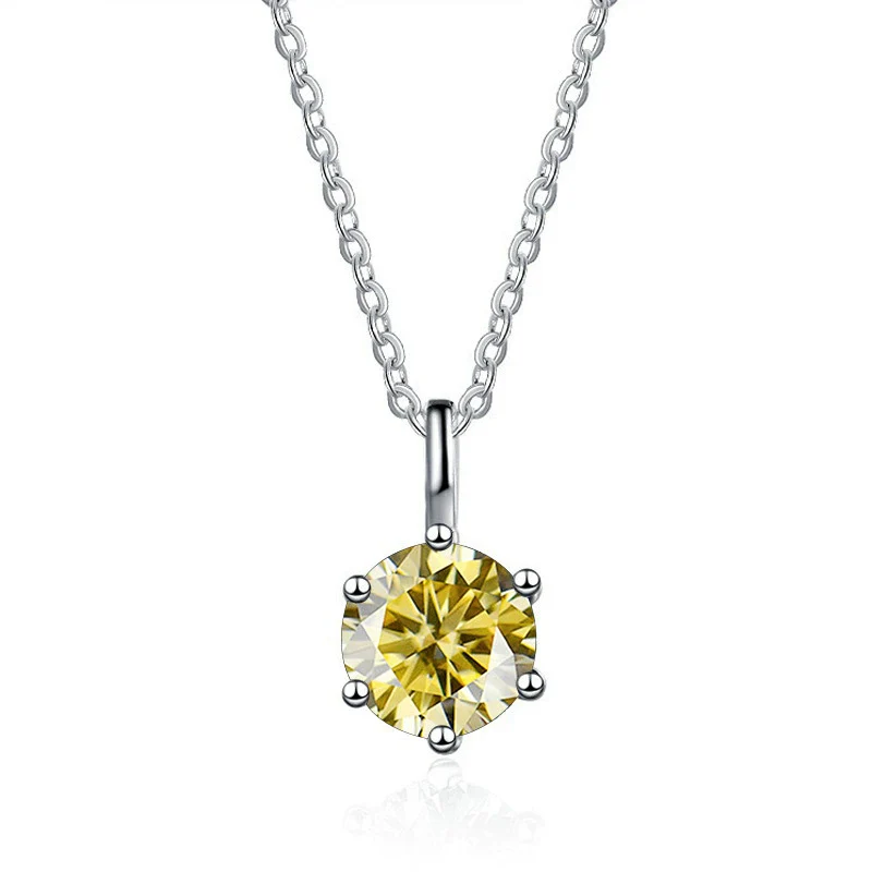 Silver Moissanite Necklace Set With Precious Stones Animals Zodiac Round Shape For Women - Image 5