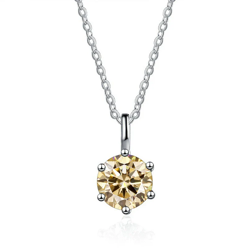Silver Moissanite Necklace Set With Precious Stones Animals Zodiac Round Shape For Women - Image 8