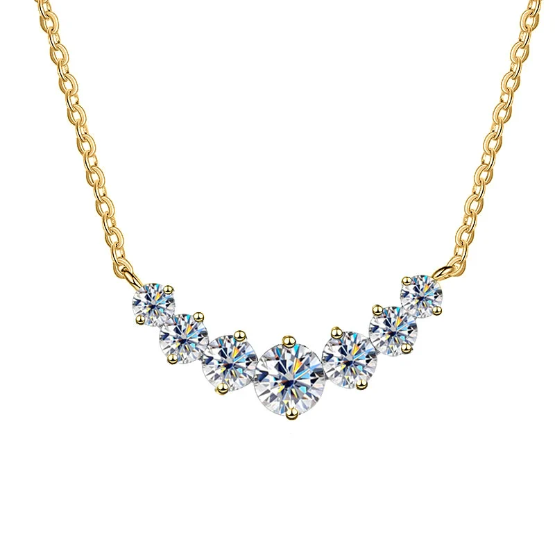 Silver Moissanite Pendant Necklace For Women Set With Gems In Animal Zodiac Style And Round Shape