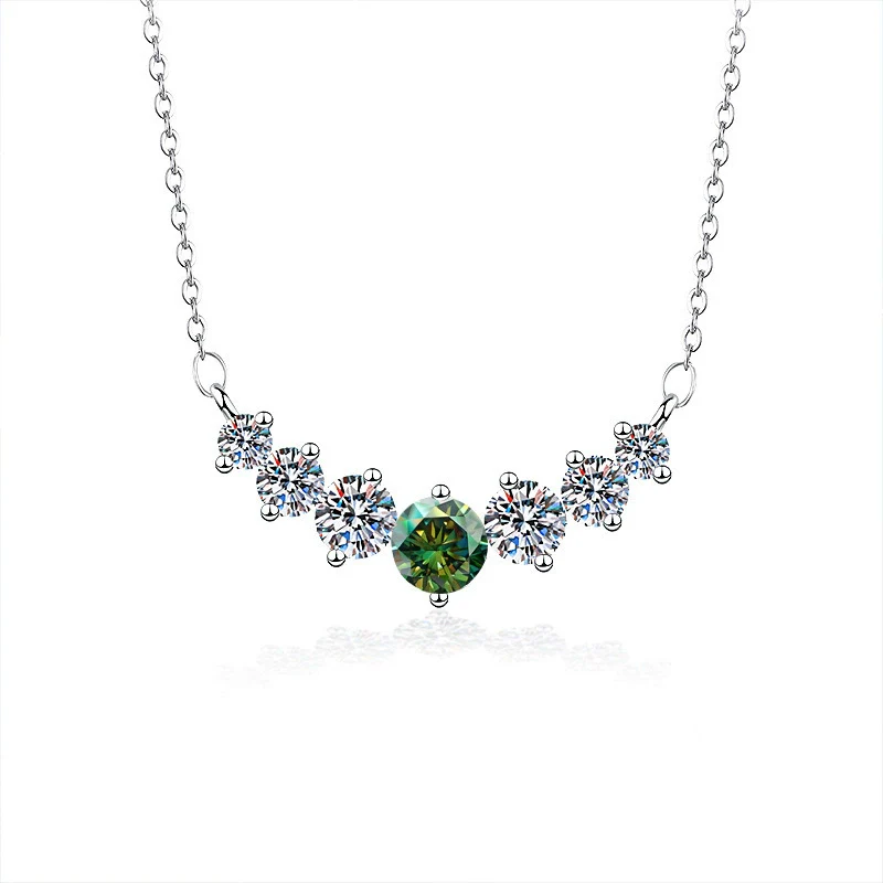 Silver Moissanite Pendant Necklace For Women Set With Gems In Animal Zodiac Style And Round Shape - Image 14
