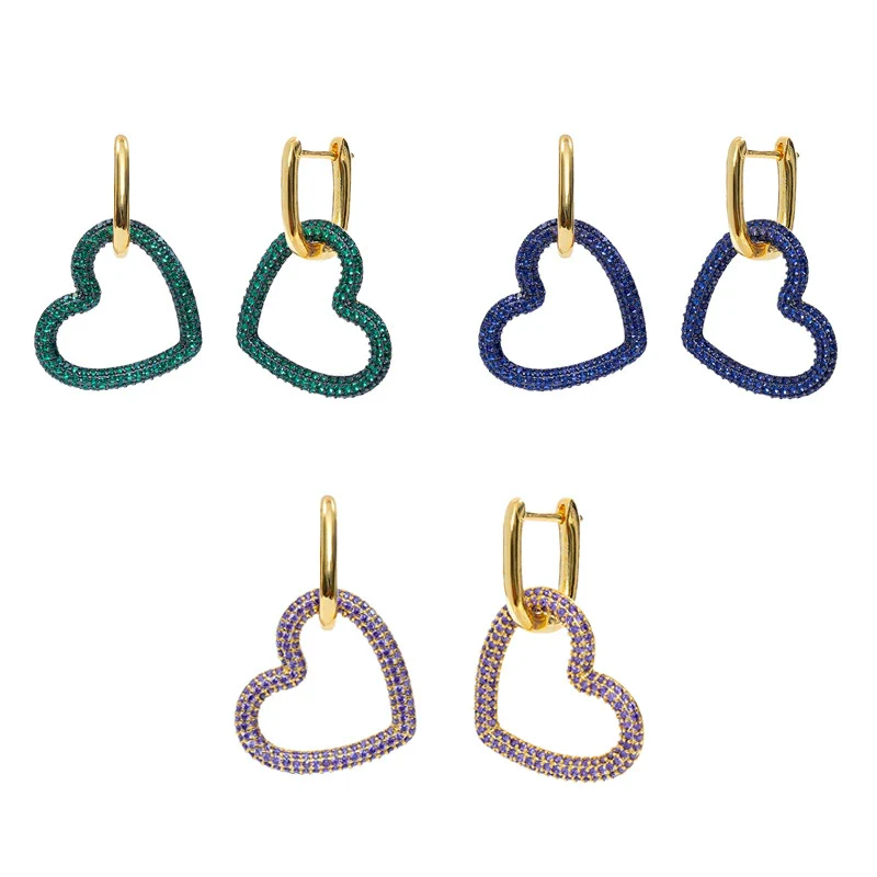 Silver Needle Copper Heartshaped Electroplated Women's Earrings