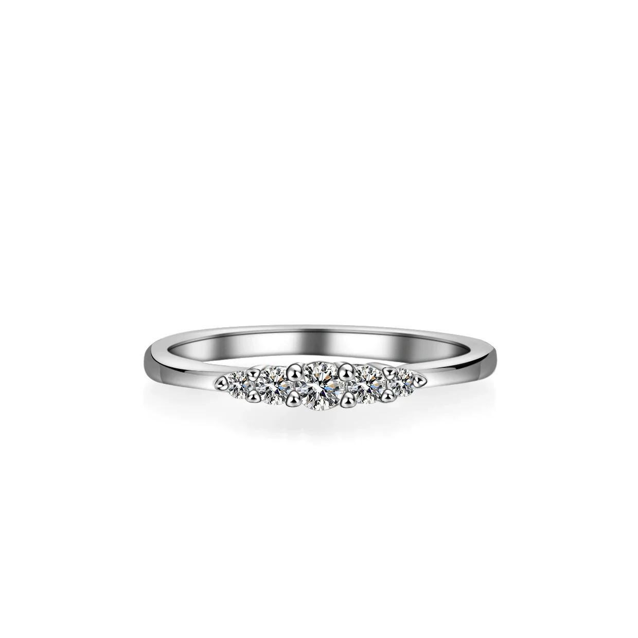 Silver Ring Moissanite Diamond Geometric Style - Image 3