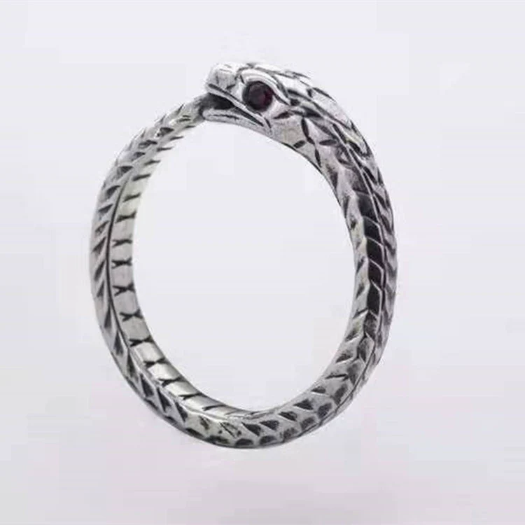 Silver Snake Scale Ring Jewelry With Animal Zodiac Pattern And Electroplating Process - Image 3