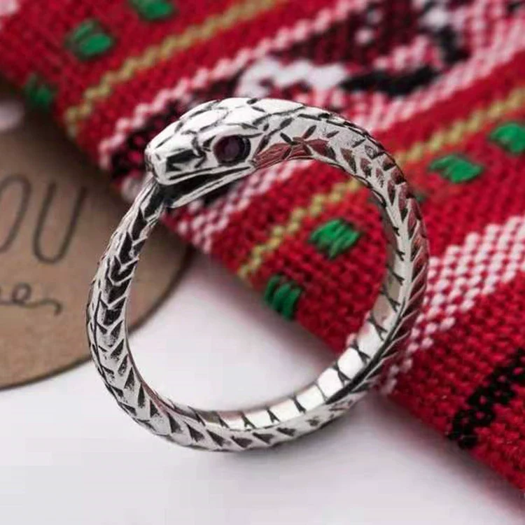 Silver Snake Scale Ring Jewelry With Animal Zodiac Pattern And Electroplating Process - Image 6