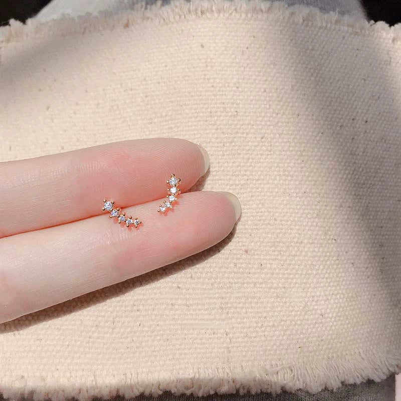 Silver Women's Constellation Pattern Diamond Earrings - Image 4