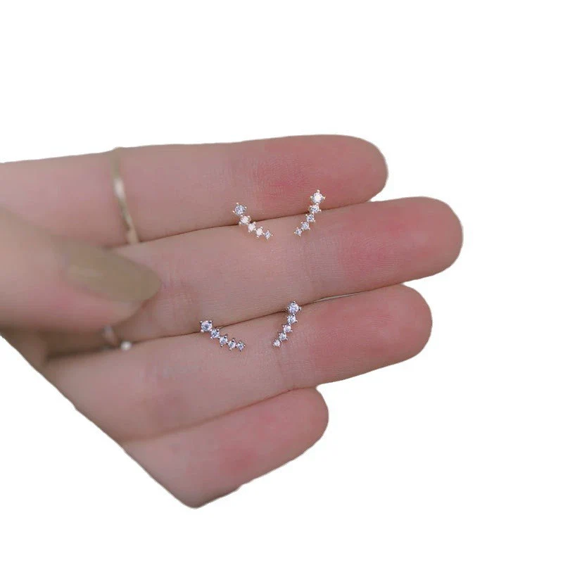 Silver Women's Constellation Pattern Diamond Earrings - Image 5