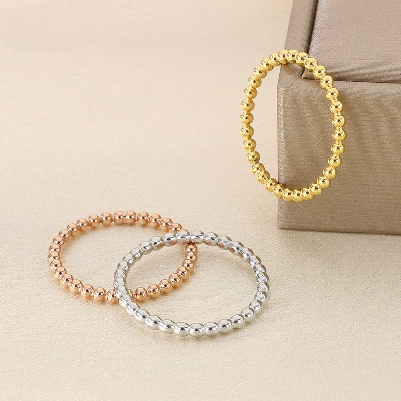 Simple Beads Water Corrugated Geometric Stainless Steel Open Oval Twopiece Ring And Bracelet Jewelry With Electroplating - Image 4