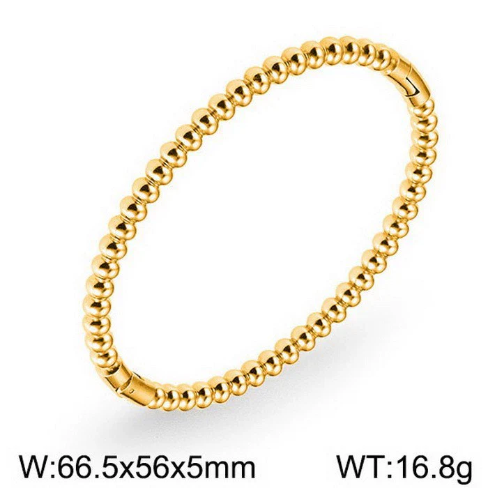 Simple Beads Water Corrugated Geometric Stainless Steel Open Oval Twopiece Ring And Bracelet Jewelry With Electroplating - Image 6